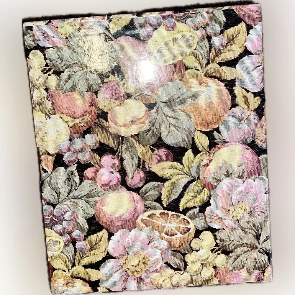 ❌Vintage Floral 3-Ring Address Organizer Dry Erase Pages A-Z Tabs Storage Box